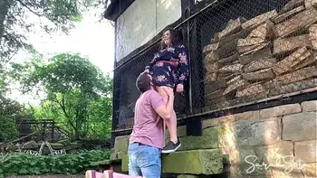 Fucking at an abondand barnyard - outdoor sex