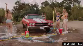 BLACKED 4 Hot Blondes give Antons BBC the deluxe service