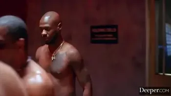 Deeper. Infamous Vicki Chase in massive cell block blowbang