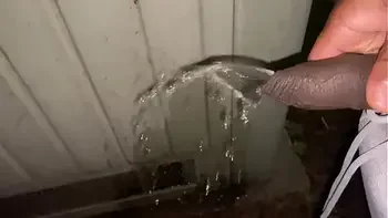 Woman on street gets offered a cigarette to flash and piss in public