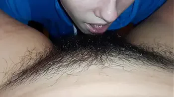 I tongue my girlfriend's hairy pussy to orgasm - Lesbian Illusion Girls