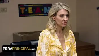 Big Titted StepMom Gigi Dior Bends Over The Teacher's Desk To Save Her StepSon - Perv Principal