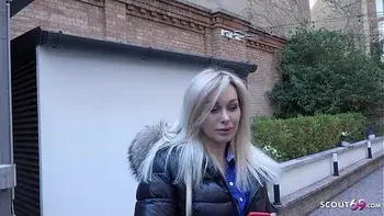 GERMAN SCOUT - Braces Fit MILF Karina King I Real Pickup for Hard Casting Fuck