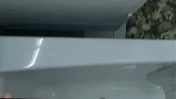 I came to my stepmom bathroom, I flash my dick near her and start jerk off, and she ignore me that nothing happened but she shoked she want look and make handjob me