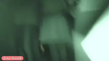 Jeny Smith goes in a club with simless transparent leggings. Teasing a stranger in public place