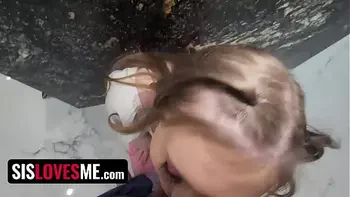 Big Titted Thick StepSis Violet Cox Rubs Her Plump Twat For StepBrother's Pleasure - SisLovesMe