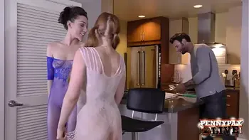 Dirty Ladies Penny Pax & Lily LaBeau Sharing Alex Legend's Dick In The Kitchen!