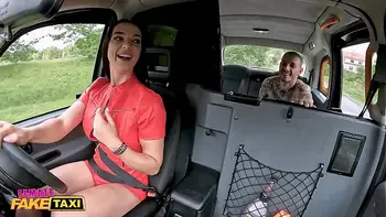 Female Fake Taxi She catches a guy masturbating on the backseat of her taxi