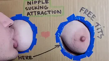 Glory hole nipple sucking and licking