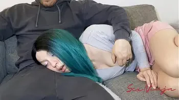 I Rest on my Step-Brothers Lap and he Starts Fucking my Mouth