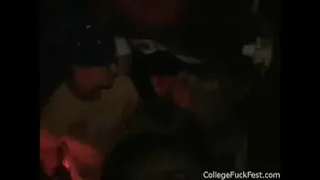 Attention whore straddling and fucking during a College fuck Fest Party