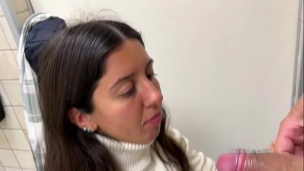 Real Porn Casting in A Public Toilet of a Shopping Mall