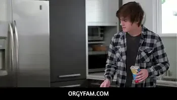 OrgyFam  -  Stepmom Penny Barber catches stepson Tyler Cruise fucking a can of raw dough and helps him out
