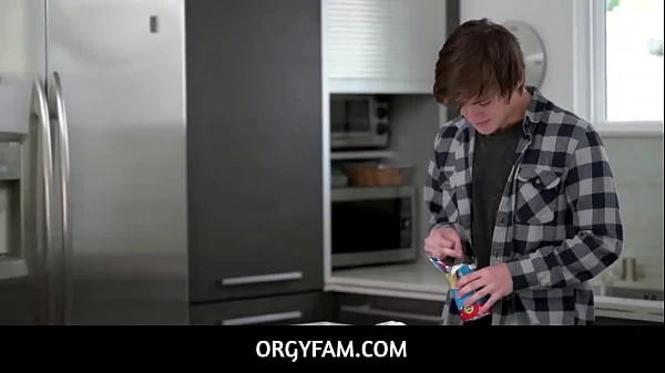 OrgyFam - Stepmom Penny Barber catches stepson Tyler Cruise fucking a can of raw dough and helps him out