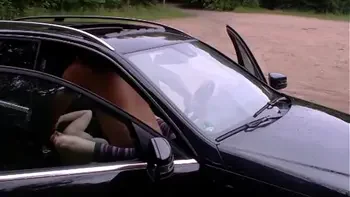 Naughty german hitchhiker gets horny so she gives her wet pussy to the filthy driver