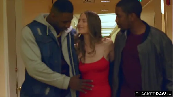 BLACKEDRAW Thirsty Brunette gets DP’d by two thick BBC’s