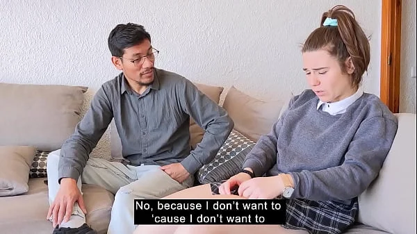 Stepfather teaches his stepdaughter how to have sex