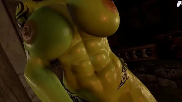 (4K) Cute futa girl decides to fuck two futanari ogre women taking dick logo in her ass | 3D Hentai