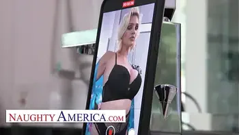 Charli is going to milf his big cock and her stockings will knock him out