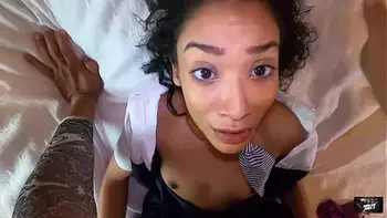 Naughty stepdaughter gets creampie before hot date with her boyfriend