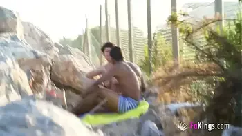 Korin finds about cruising: A big-assed brunette MILF gets drilled at the beach!