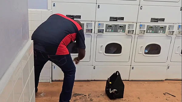 The service technician arrived to repair the machines, but he thought servicing me was a better idea