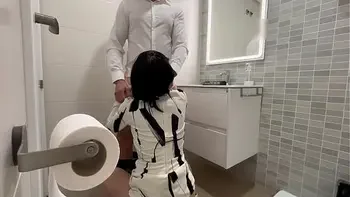 I tell the restaurant waiter that I'll wait for him in the bathroom to fuck him and give him a blowjob until he finishes cumming