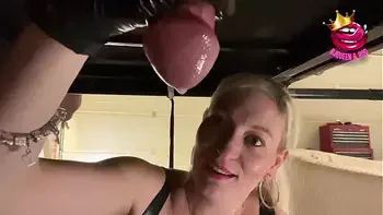 Close up ruined multiple times into a glass on milking table