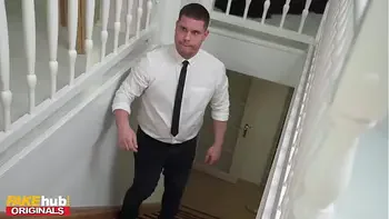 FAKEhub - Shop assistants compete over having sex with hot busty redhead theif