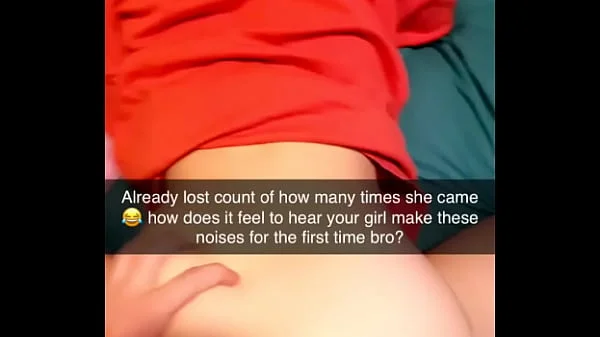 Rough Cuckhold Snapchat sent to cuck while his gf cums on cock many times