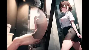Horny girls want to share a private moment in toilet (with pussy masturbation ASMR sound!) Uncensored Hentai