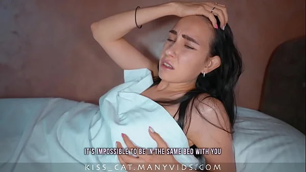 DAY 4 - Step mom share bed in hotel room with Step son - Surprise fuck creampie for Step mother!