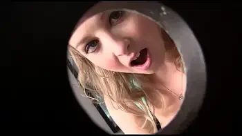 Sunny Lane Is Horny On The Toilet, She Enjoys Giving A Gloryhole Blowjob