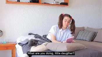 Stepfather catches stepdaughter masturbating.