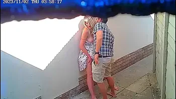 Cctv camera caught couple fucking outside public restaurant