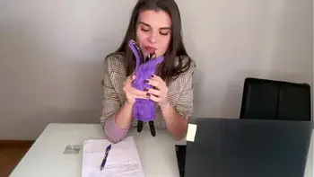 Hot Step Mother Seduces Step Son in the office, shows him milky nipples and Makes big cock Handjob