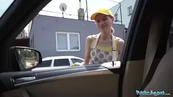 Public Agent A Sexy Barista is taken from work and fucked in a basement