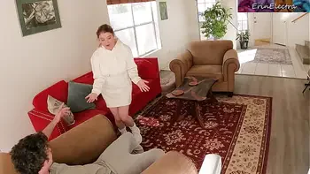 Helping stepmom after her workout