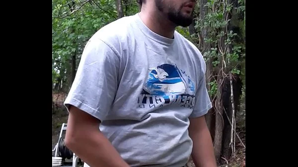 Soft to hard, outdoors, huge cock. Rainy day.