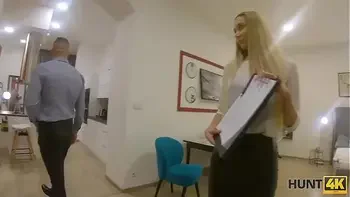 HUNT4K. Man rents an apartment and fucks a blonde immediately