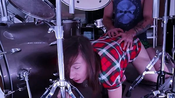 Stepmom gets stuck in Drum Set Stepson helps