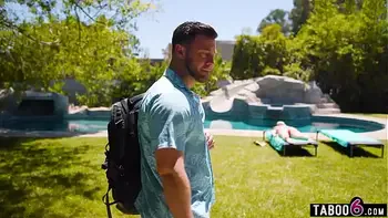 Pool service worker Seth Gamble has curvy latina MILF Lexi Luna as a client