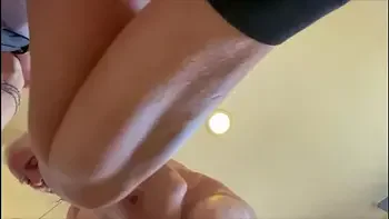 THE LITTLE NEIGHBOR FUCKS MY ASS WITH STRAP ON IN MY KITCHEN