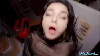 Public Agent French babe Crystal Cherry outdoor blowjob and big dick pov