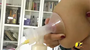 Join My in Office When I Use Pump Breast for Milking My Tits
