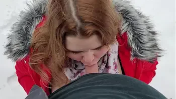 POV Facial Sexy student sucks cock in the park and plays with cum on her big tits and cute face