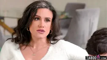 Busty MILF stepmom coddling her stepson because he wanted attention