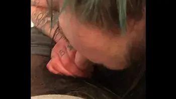 Emo girl gets face fucked and dominated by black master