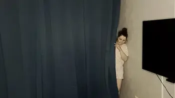 Brother's Prank: Stepsister Peeked and jerked off her pussy, and then framed her ass. TANTALY