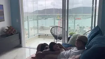 FUCKING THE BRUNETTE'S PUSSY ON THE COUCH